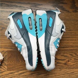 Nike Air Max 90 Sneakers in Teal and Dark Gray | Size US 1Y